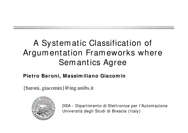 a systematic classification of argumentation frameworks