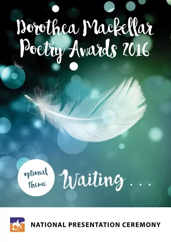 NATIONAL PRESENTATION CEREMONY  Be Inspired!  Welcome to the 32nd National Presentation edition of