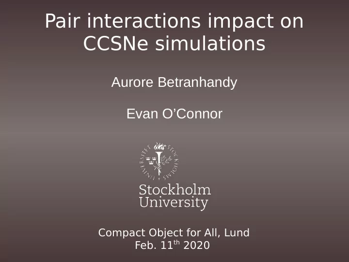 pair interactions impact on ccsne simulations