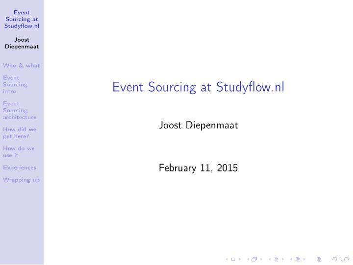 event sourcing at studyflow nl