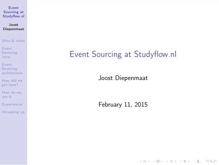 event sourcing at studyflow nl