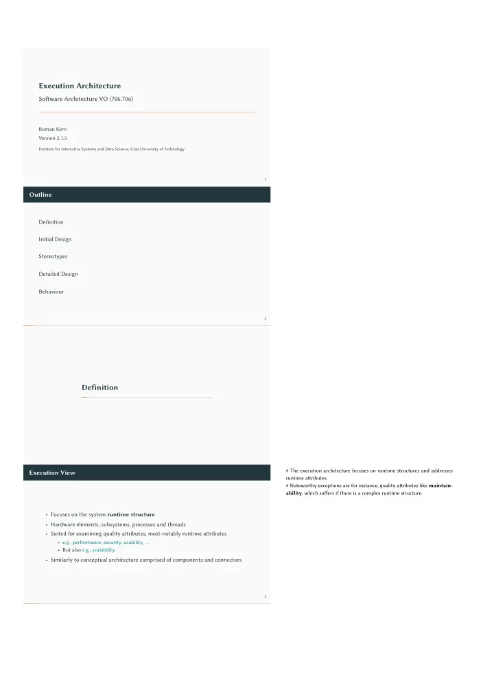 execution architecture