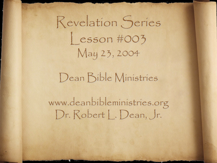 revelation series lesson 003