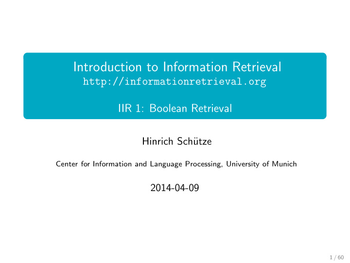 introduction to information retrieval