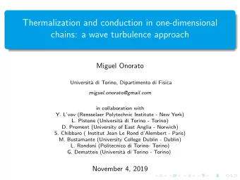 Thermalization and conduction in one-dimensional  chains: a wave turbulence approach  Miguel