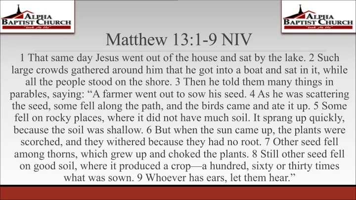 matthew 13 1 9 niv