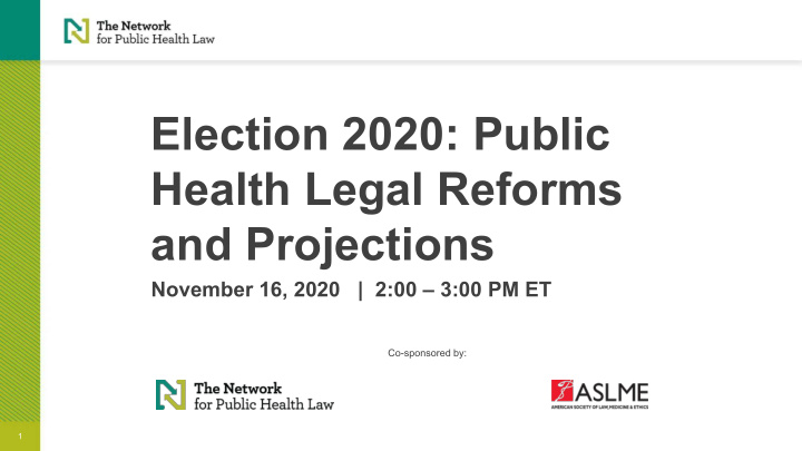 election 2020 public health legal reforms and projections