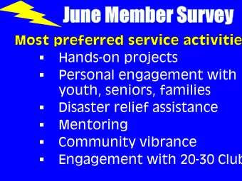 Personal engagement with    youth, seniors, families  Disaster relief assistance    Mentoring