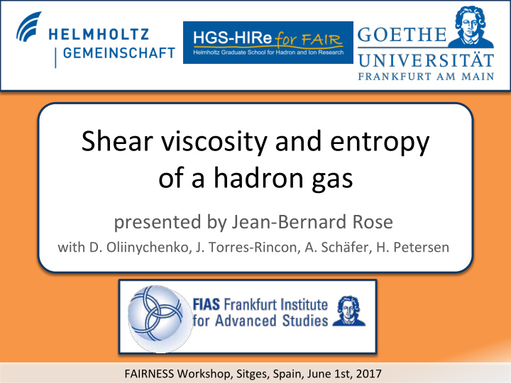 shear viscosity and entropy of a hadron gas