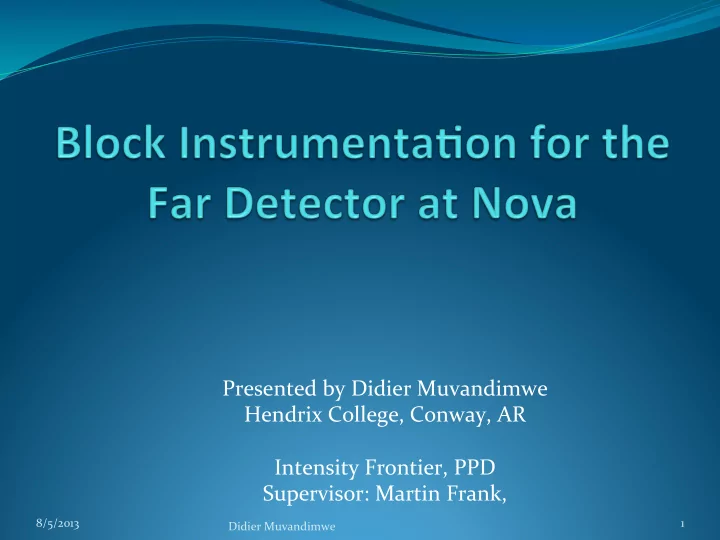 presented by didier muvandimwe hendrix college conway ar