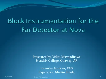 Presented  by  Didier  Muvandimwe    Hendrix  College,  Conway,  AR