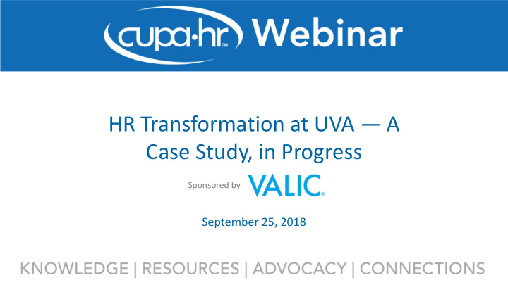 hr transformation at uva a case study in progress