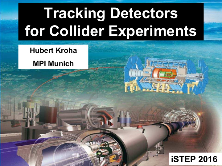 tracking detectors for collider experiments