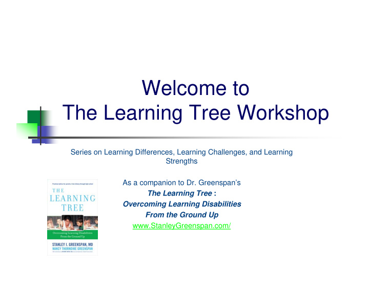 welcome to welcome to the learning tree workshop