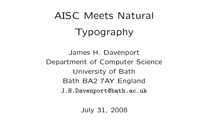 aisc meets natural typography