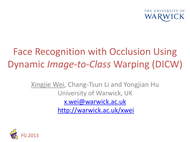 face recognition with occlusion using