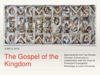 Kingdom  Protestant Evangelical  Missiology at Laval University  Gospel  Left  Forgiveness
