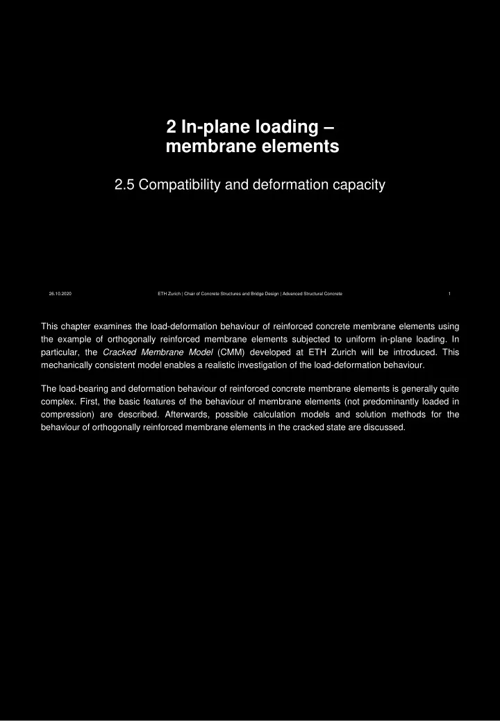 2 in plane loading