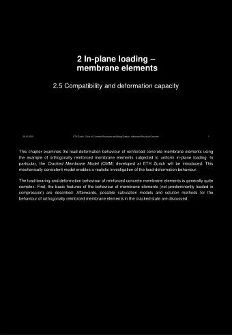 2 In-plane loading   membrane elements  2.5 Compatibility and deformation capacity  26.10.2020