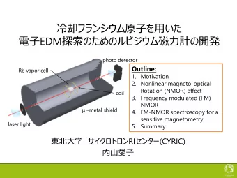 EDM   photo detector  Outline:  Rb vapor