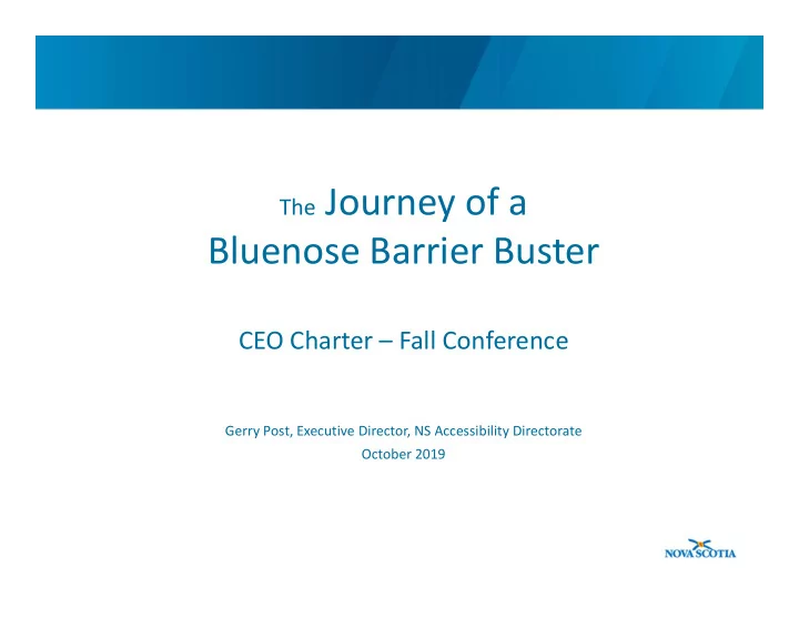 the journey of a bluenose barrier buster