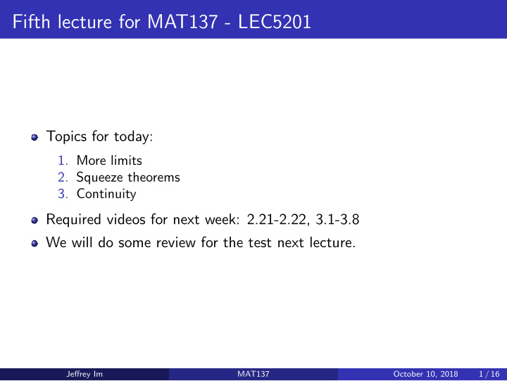 fifth lecture for mat137 lec5201