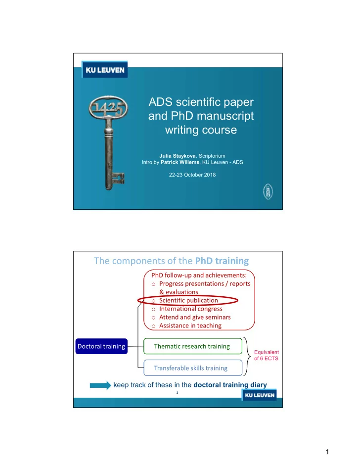 ads scientific paper and phd manuscript writing course