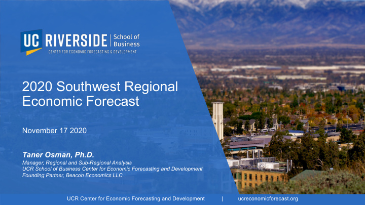 2020 southwest regional economic forecast