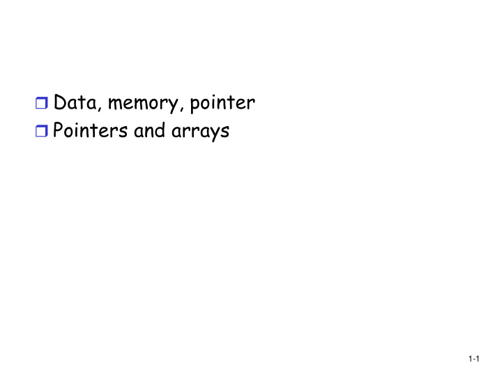 data memory pointer pointers and arrays
