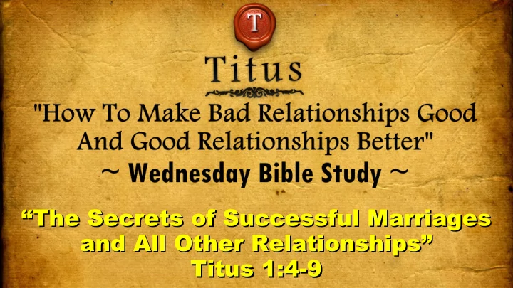 the secrets of successful marriages the secrets of