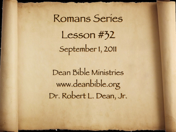 romans series lesson 32