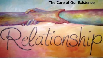 The Core of Our Existence  God chose to create Man in His own image why?  God then looked at Man