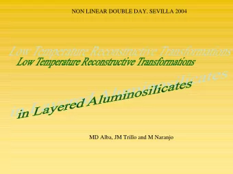 NON LINEAR DOUBLE DAY, SEVILLA 2004  MD Alba, JM Trillo and M Naranjo  SILICATE MINERALS  Libeau