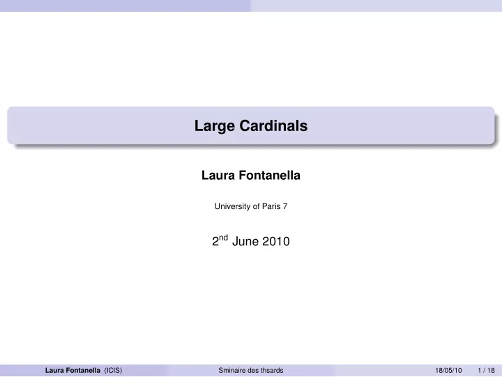 large cardinals