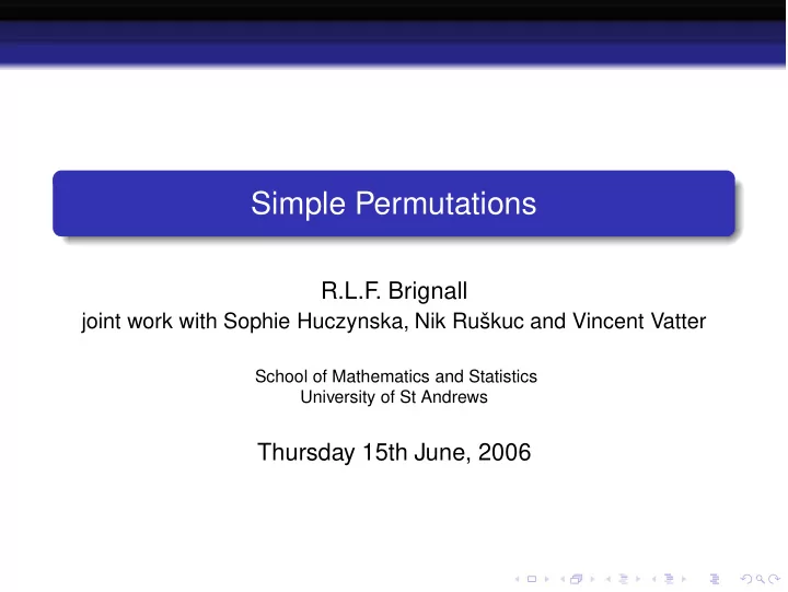 simple permutations