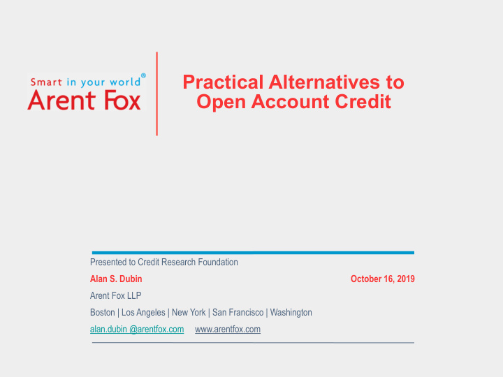 practical alternatives to open account credit