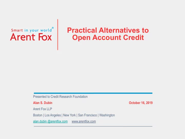 practical alternatives to open account credit