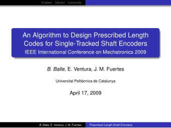 An Algorithm to Design Prescribed Length  Codes for Single-Tracked Shaft Encoders  IEEE
