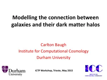Modelling the connection between  galaxies and their dark matter halos  Carlton Baugh  Institute