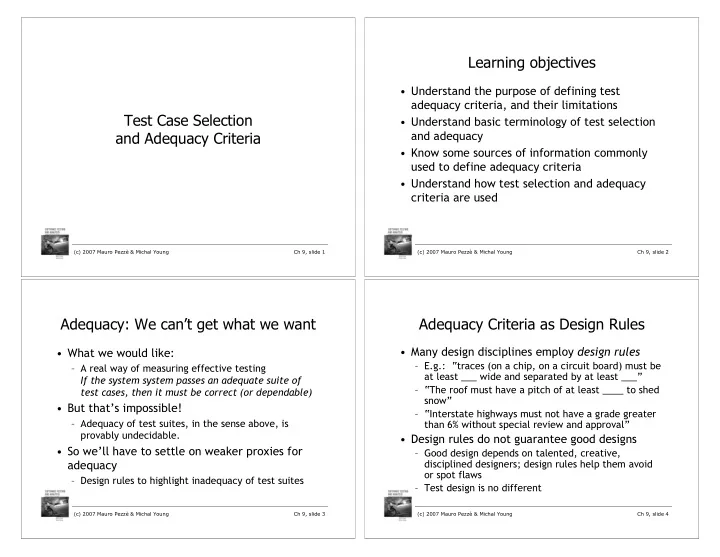 learning objectives