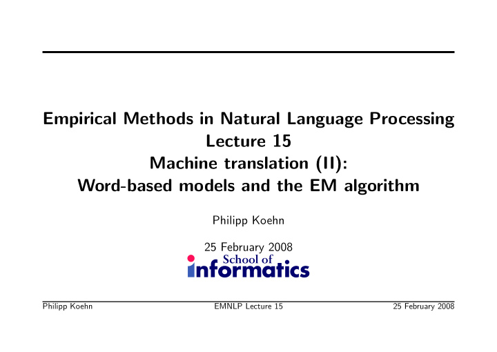 empirical methods in natural language processing lecture