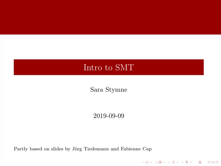 intro to smt