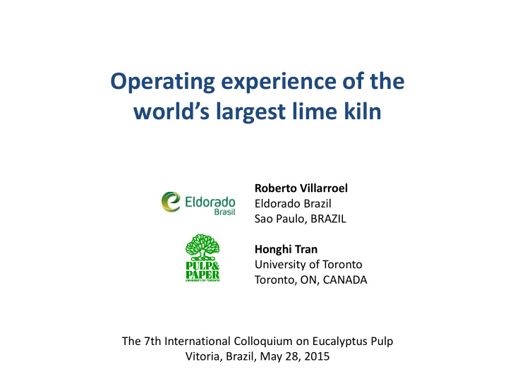 operating experience of the world s largest lime kiln