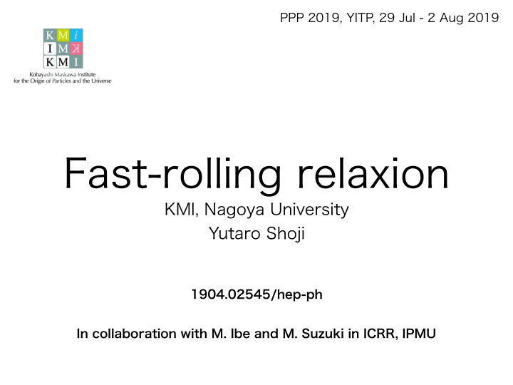 fast rolling relaxion