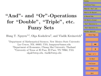 And- and Or-Operations  A Natural Idea  for Double, Triple, etc.  We Need