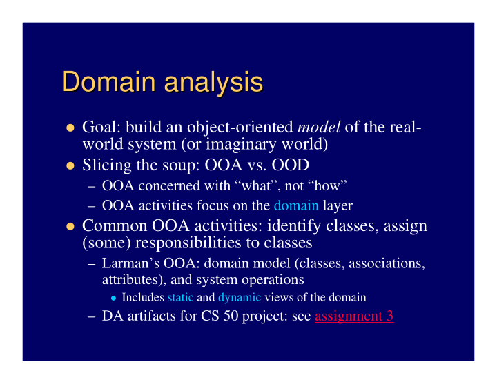 domain analysis domain analysis