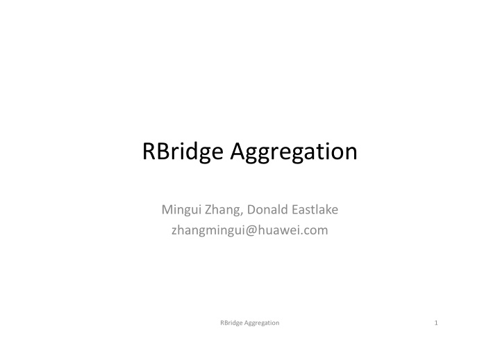 rbridge aggregation