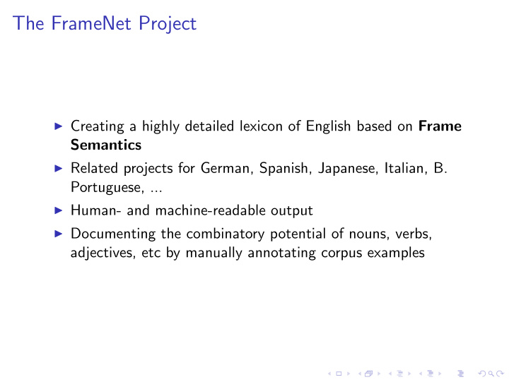 the framenet project