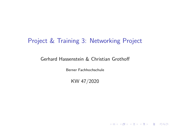 project training 3 networking project