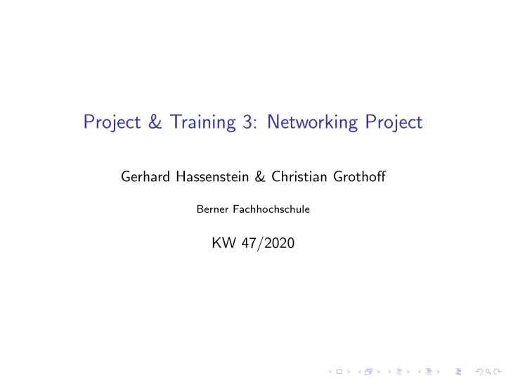 project training 3 networking project